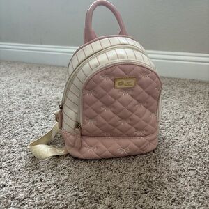 Chic Pink Quilted Backpack